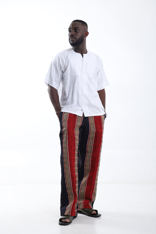 Aso-Oke Trouser + White Linen Shirt